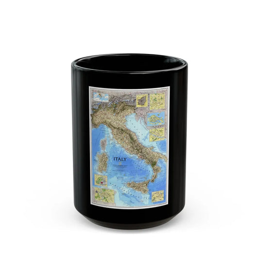 Italy (1995) (Map) Black Coffee Mug-15oz-Go Mug Yourself