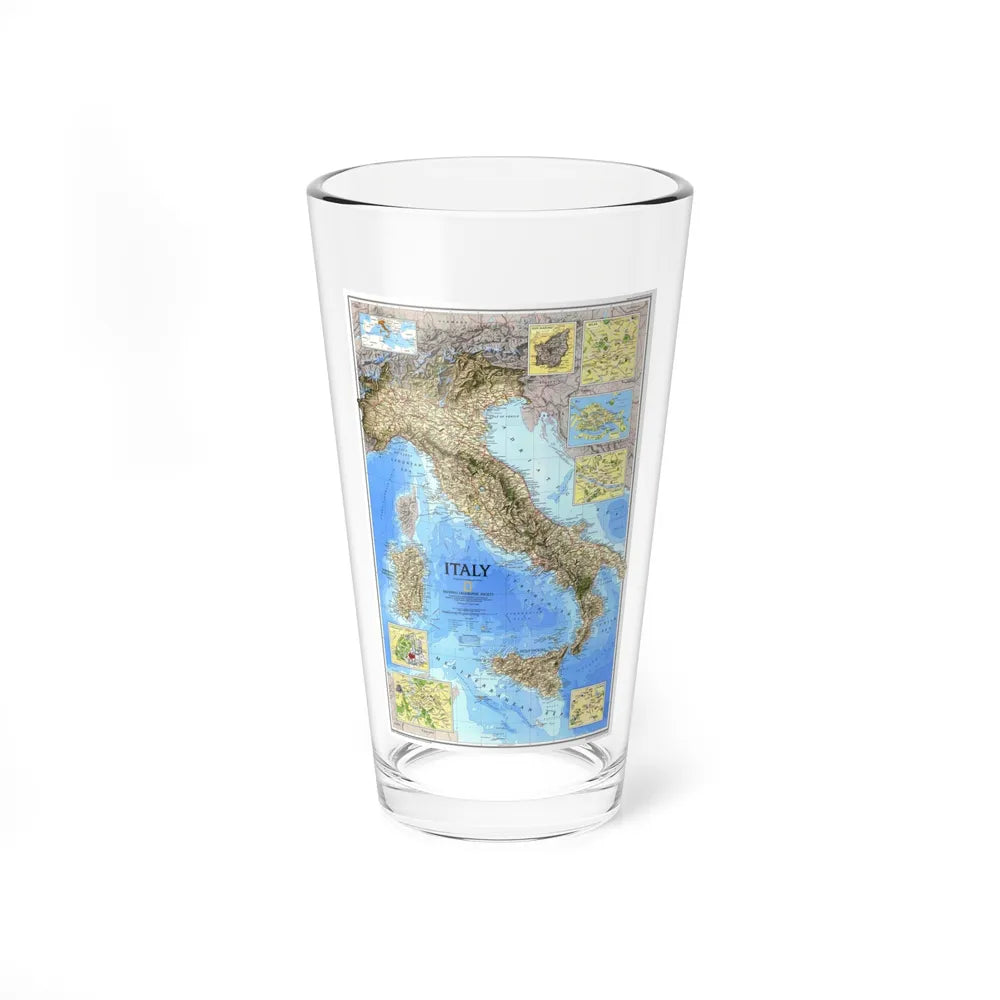 Italy (1995) (Map) Pint Glass 16oz-16oz-Go Mug Yourself