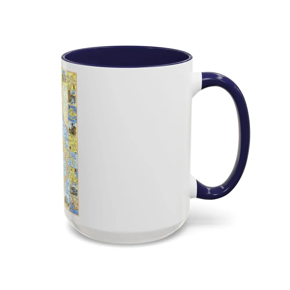 Italy - A Traveller's Map 1 (1970) (Map) Accent Coffee Mug - Go Mug Yourself