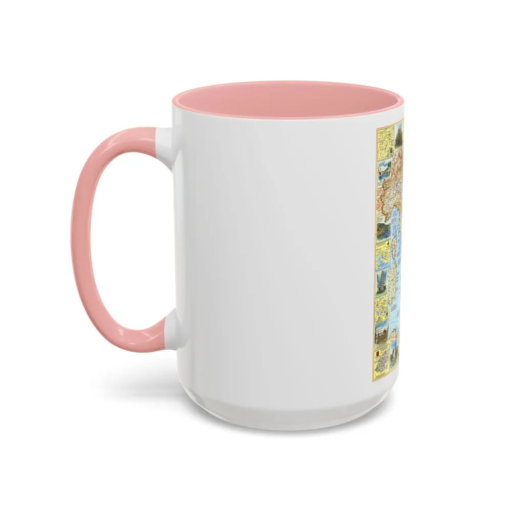 Italy - A Traveller's Map 1 (1970) (Map) Accent Coffee Mug - Go Mug Yourself