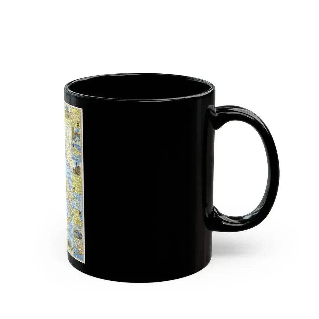 Italy - A Traveller's Map 1 (1970) (Map) Black Coffee Mug - Go Mug Yourself