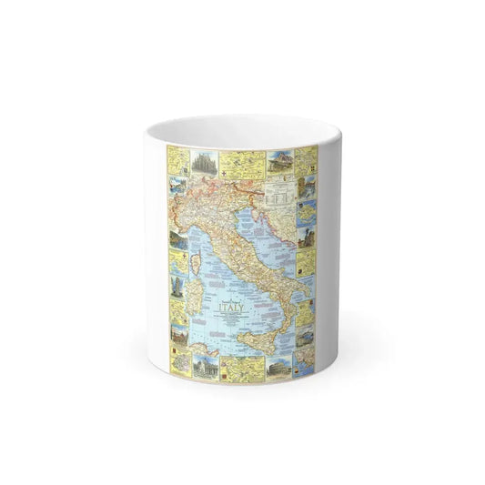 Italy - A Traveller's Map 1 (1970) (Map) Color Changing Mug 11oz Default Title - Go Mug Yourself