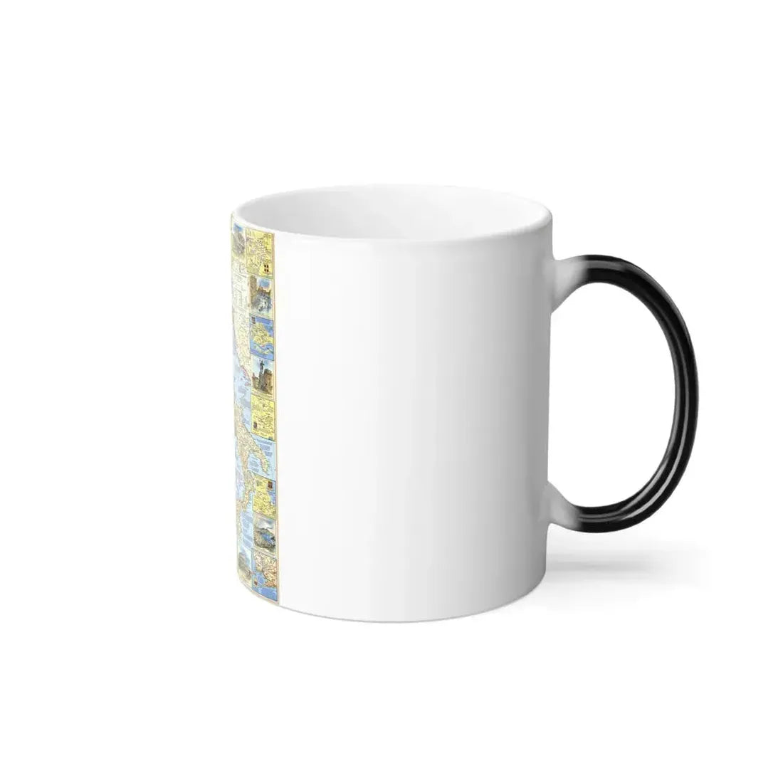 Italy - A Traveller's Map 1 (1970) (Map) Color Changing Mug 11oz - Go Mug Yourself