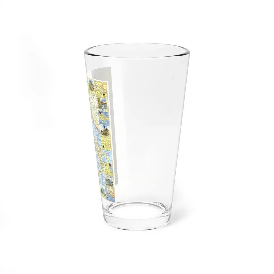 Italy - A Traveller's Map 1 (1970) (Map) Pint Glass 16oz - Go Mug Yourself