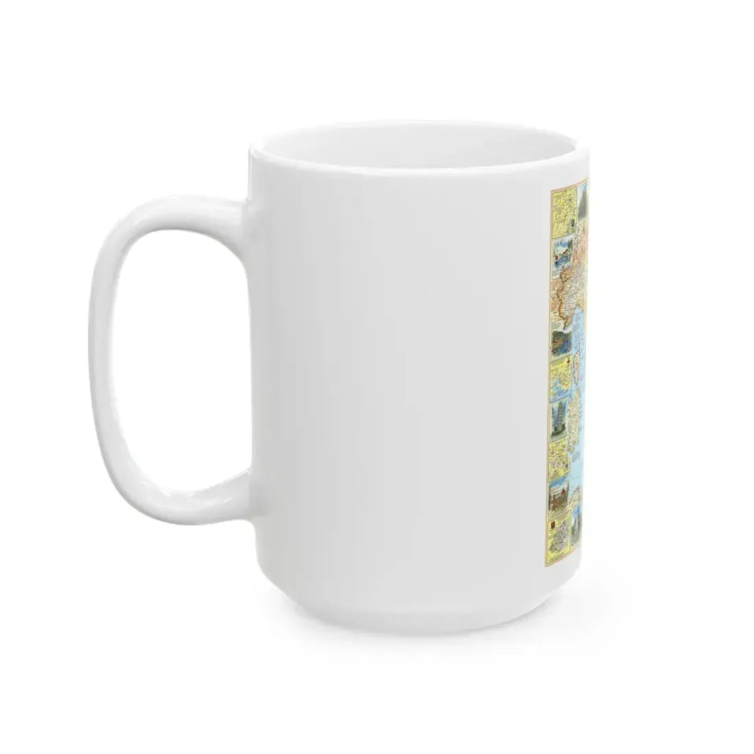 Italy - A Traveller's Map 1 (1970) (Map) White Coffee Mug - Go Mug Yourself