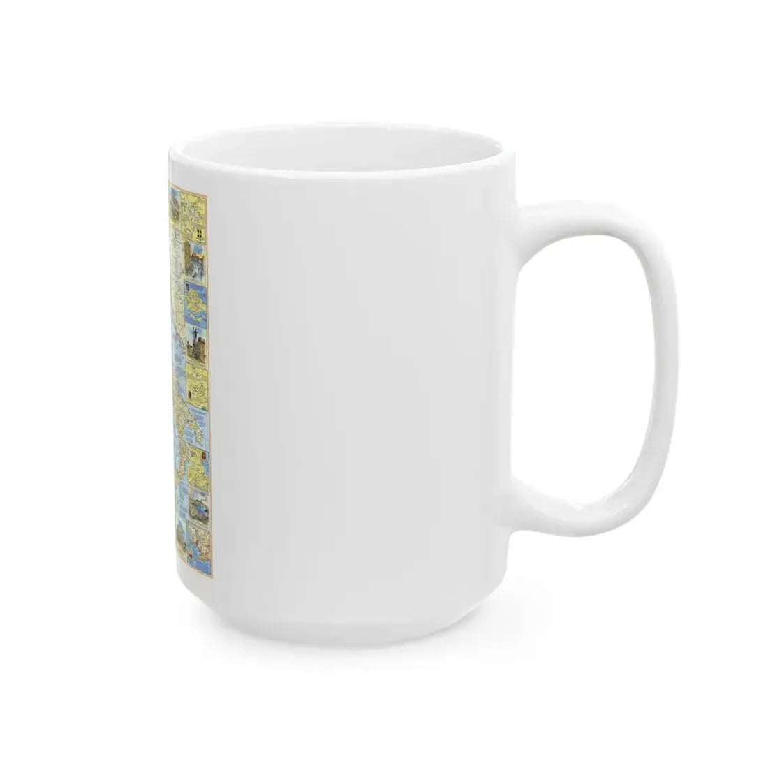 Italy - A Traveller's Map 1 (1970) (Map) White Coffee Mug - Go Mug Yourself