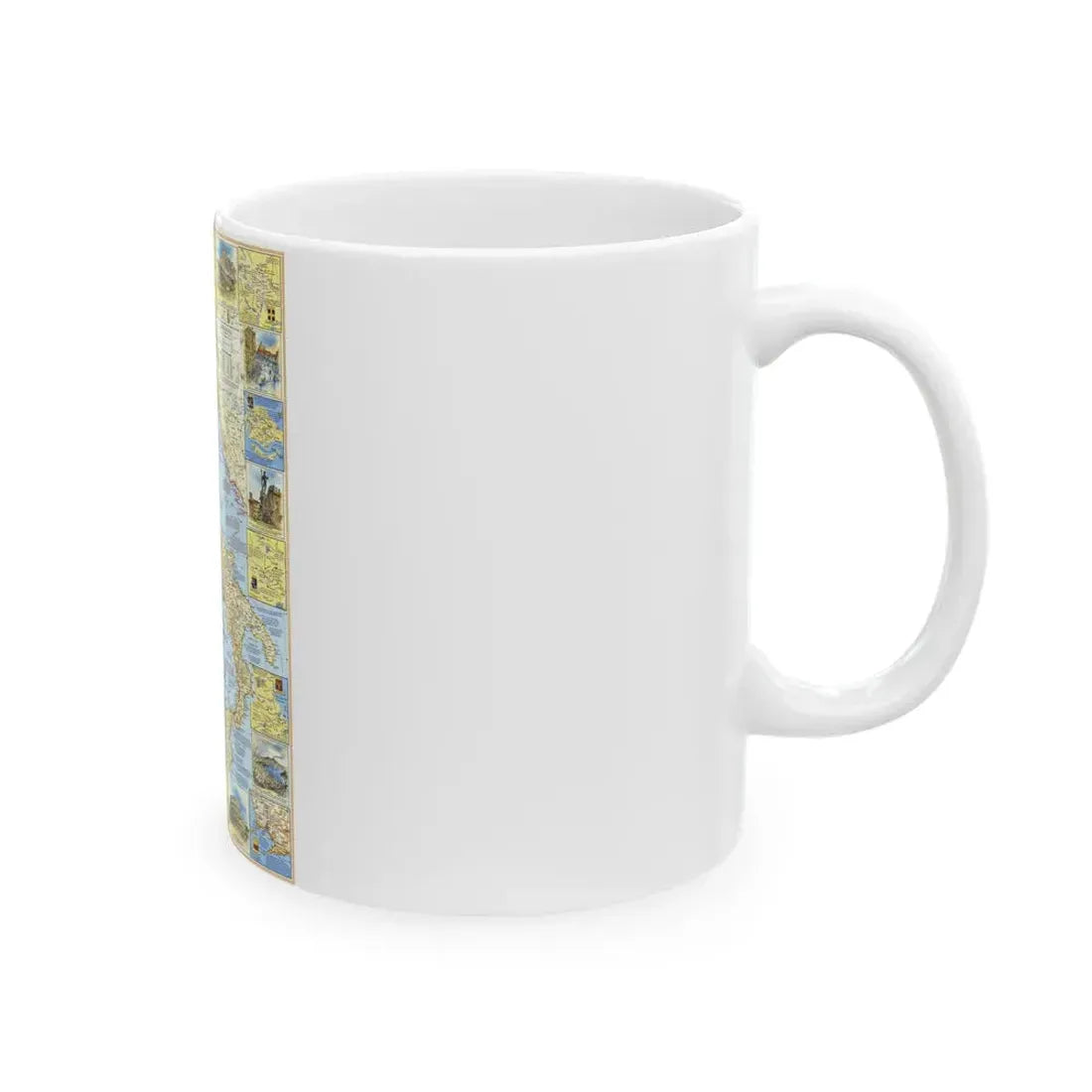 Italy - A Traveller's Map 1 (1970) (Map) White Coffee Mug - Go Mug Yourself