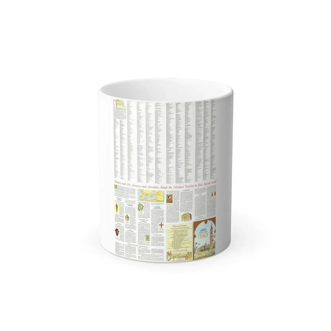 Italy - A Traveller's Map 2 (1970) (Map) Color Changing Mug 11oz Default Title - Go Mug Yourself