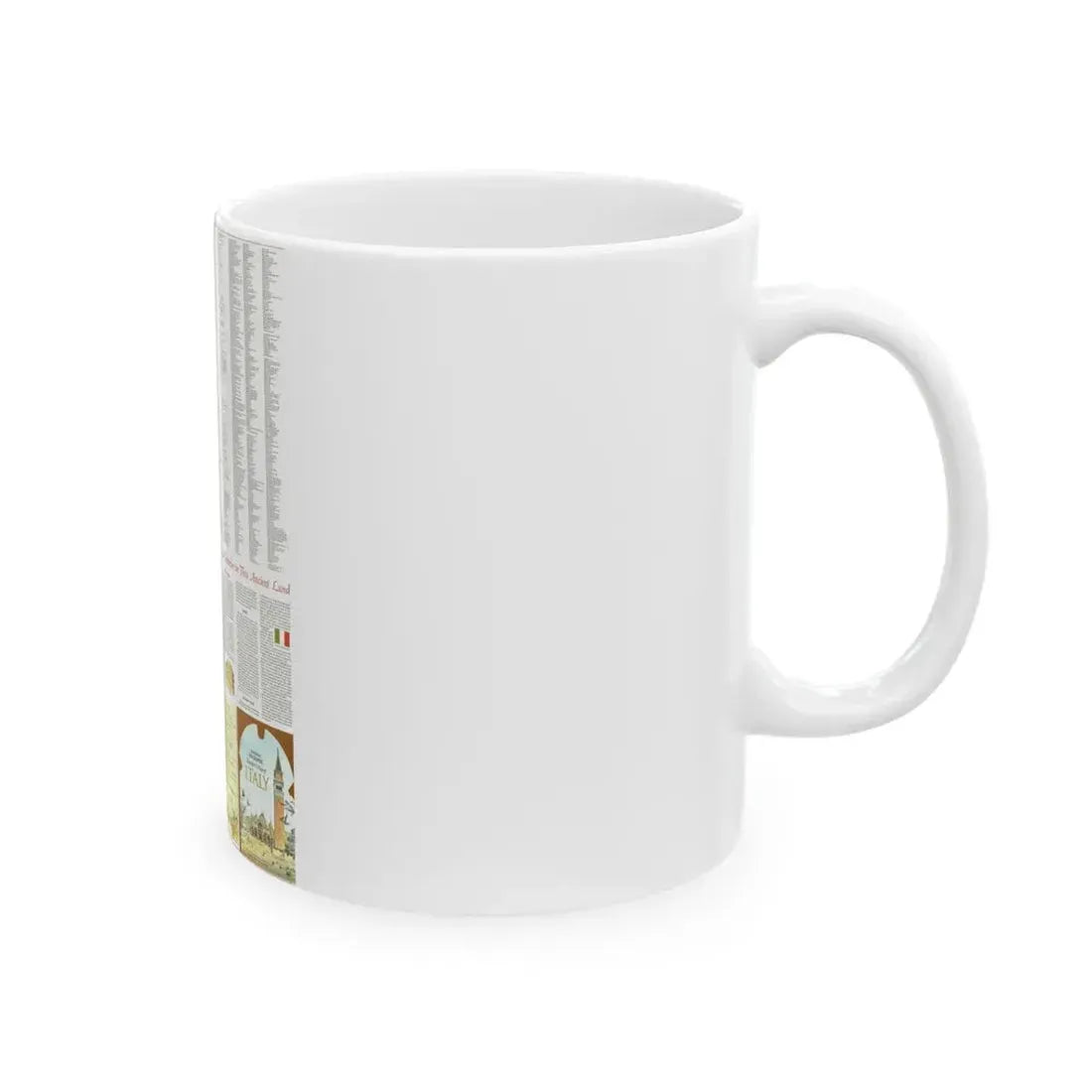 Italy - A Traveller's Map 2 (1970) (Map) White Coffee Mug - Go Mug Yourself