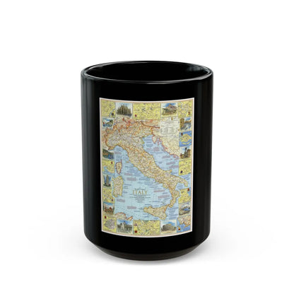 Italy - A Traveller's Map 1 (1970) (Map) Black Coffee Mug-15oz-Go Mug Yourself