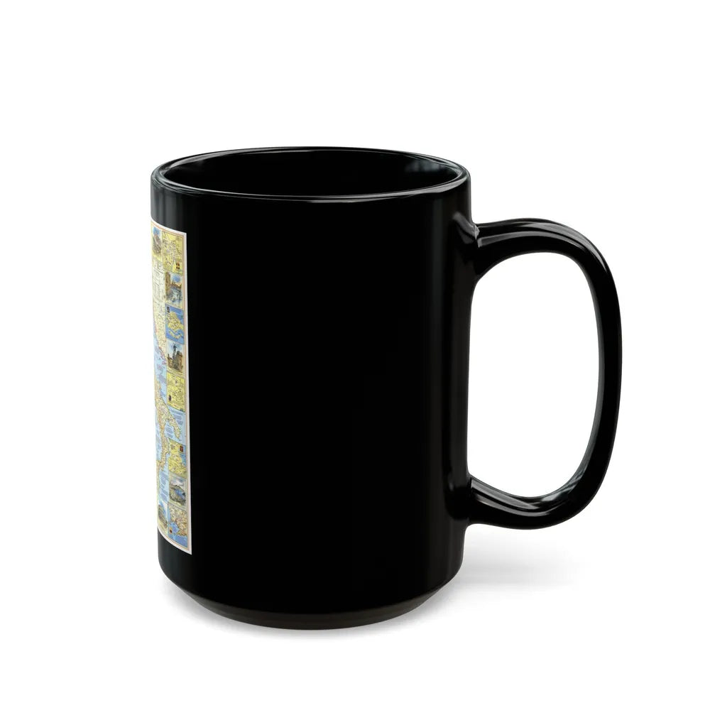 Italy - A Traveller's Map 1 (1970) (Map) Black Coffee Mug-Go Mug Yourself