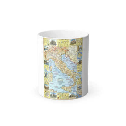 Italy - A Traveller's Map 1 (1970) (Map) Color Changing Mug 11oz-Go Mug Yourself