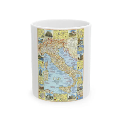 Italy - A Traveller's Map 1 (1970) (Map) White Coffee Mug-11oz-Go Mug Yourself