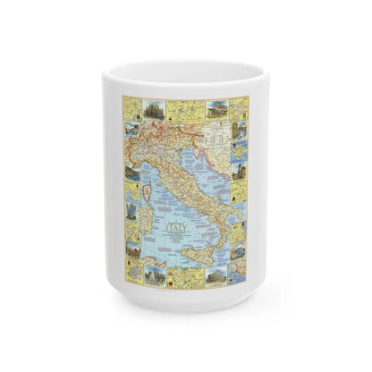 Italy - A Traveller's Map 1 (1970) (Map) White Coffee Mug-15oz-Go Mug Yourself