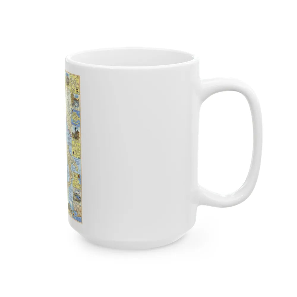 Italy - A Traveller's Map 1 (1970) (Map) White Coffee Mug-Go Mug Yourself