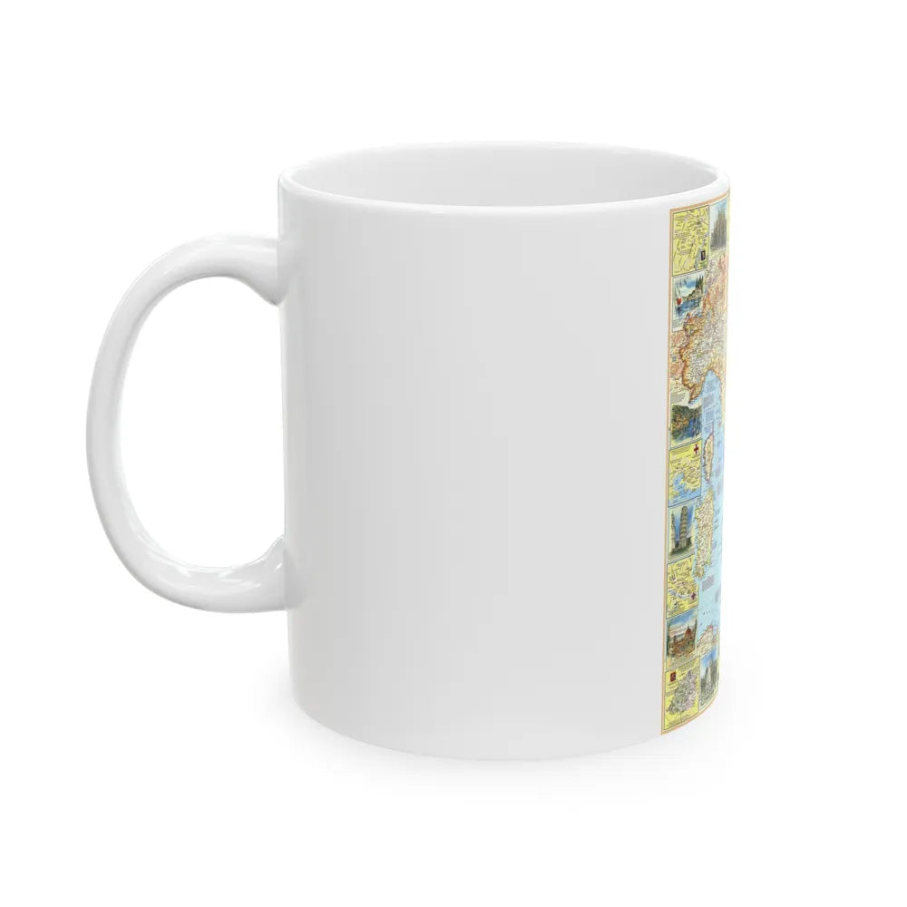 Italy - A Traveller's Map 1 (1970) (Map) White Coffee Mug-Go Mug Yourself