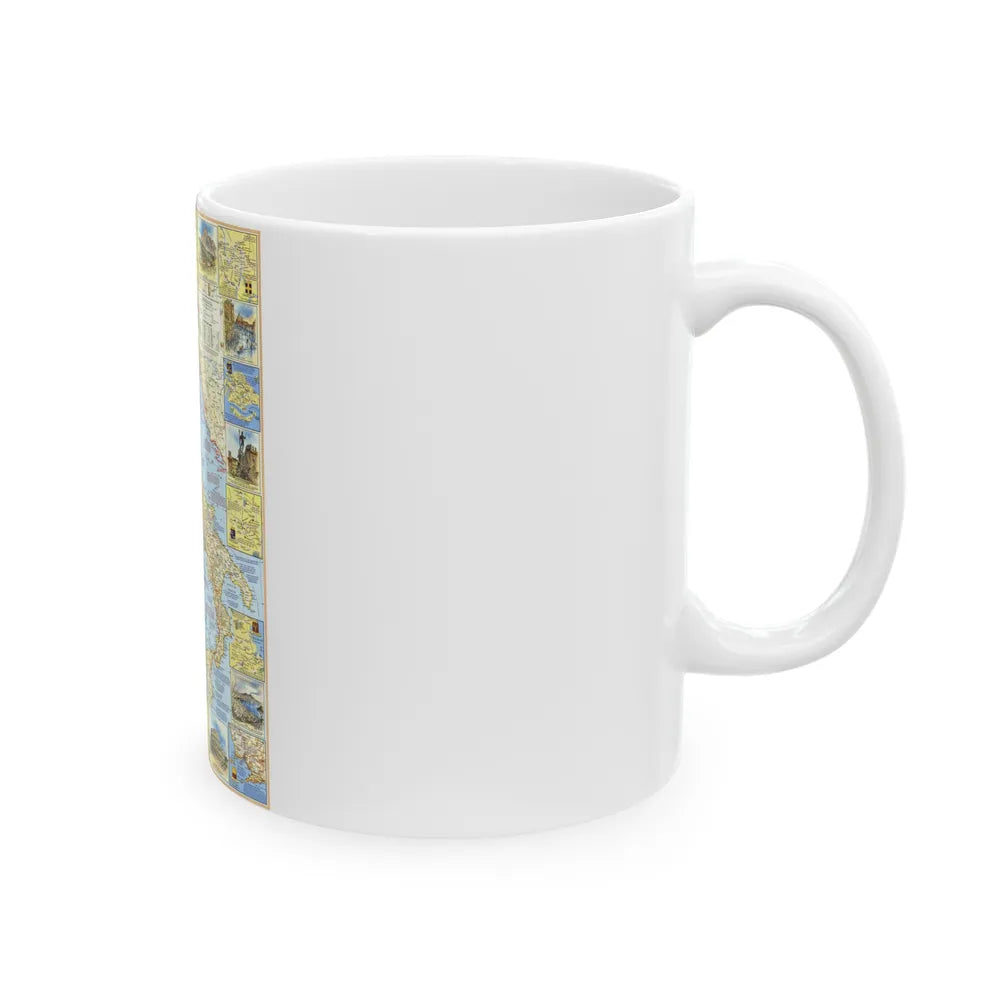 Italy - A Traveller's Map 1 (1970) (Map) White Coffee Mug-Go Mug Yourself