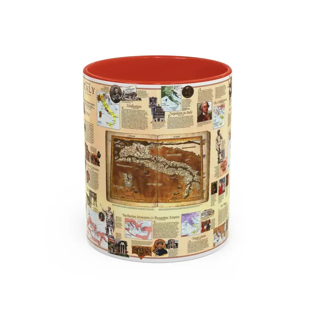 Italy - Historical (1995) (Map) Accent Coffee Mug 11oz Red - Go Mug Yourself