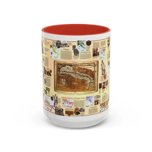 Italy - Historical (1995) (Map) Accent Coffee Mug 15oz Red - Go Mug Yourself