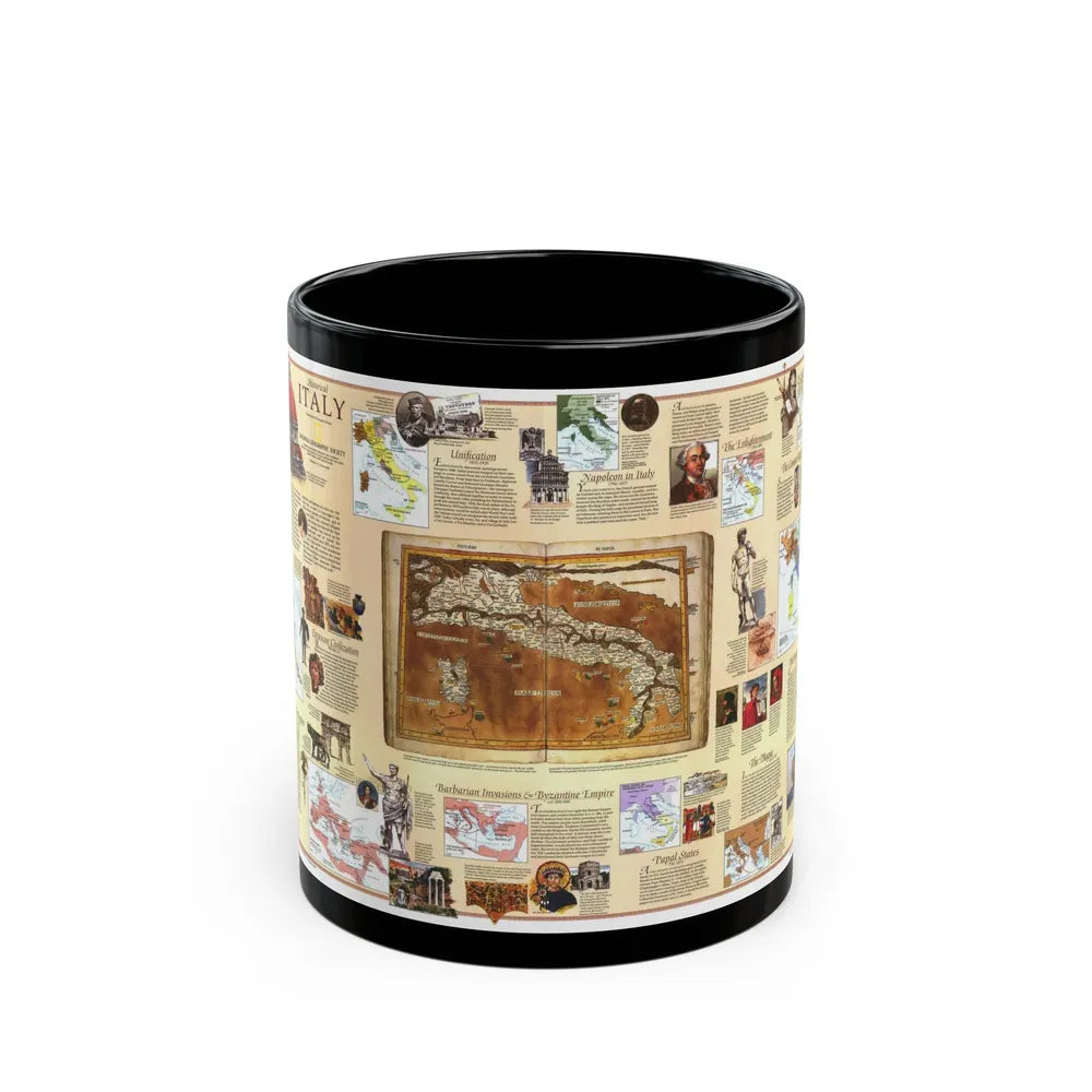 Italy - Historical (1995) (Map) Black Coffee Mug-11oz-Go Mug Yourself