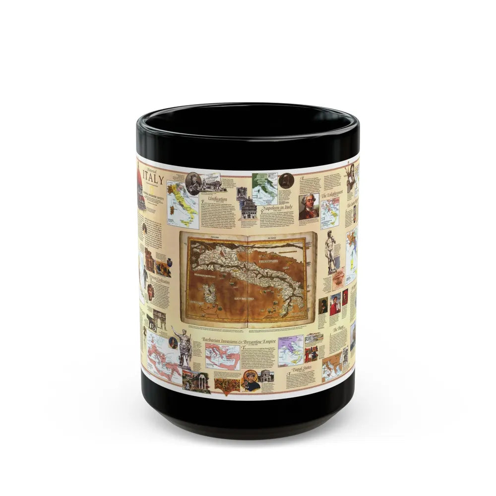 Italy - Historical (1995) (Map) Black Coffee Mug-15oz-Go Mug Yourself