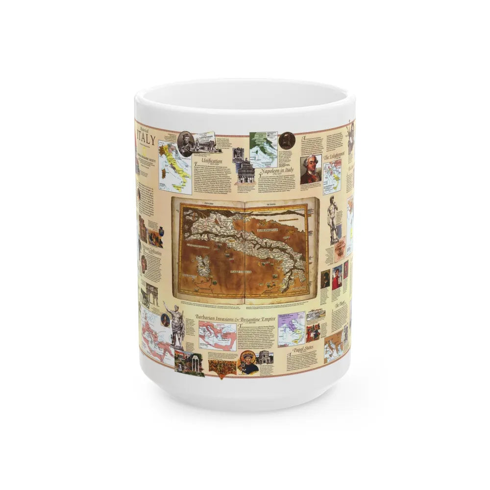 Italy - Historical (1995) (Map) White Coffee Mug-15oz-Go Mug Yourself