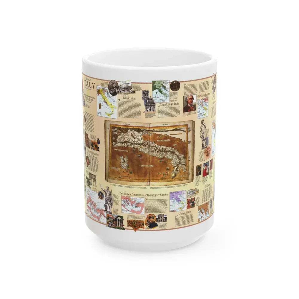 Italy - Historical (1995) (Map) White Coffee Mug 15oz - Go Mug Yourself