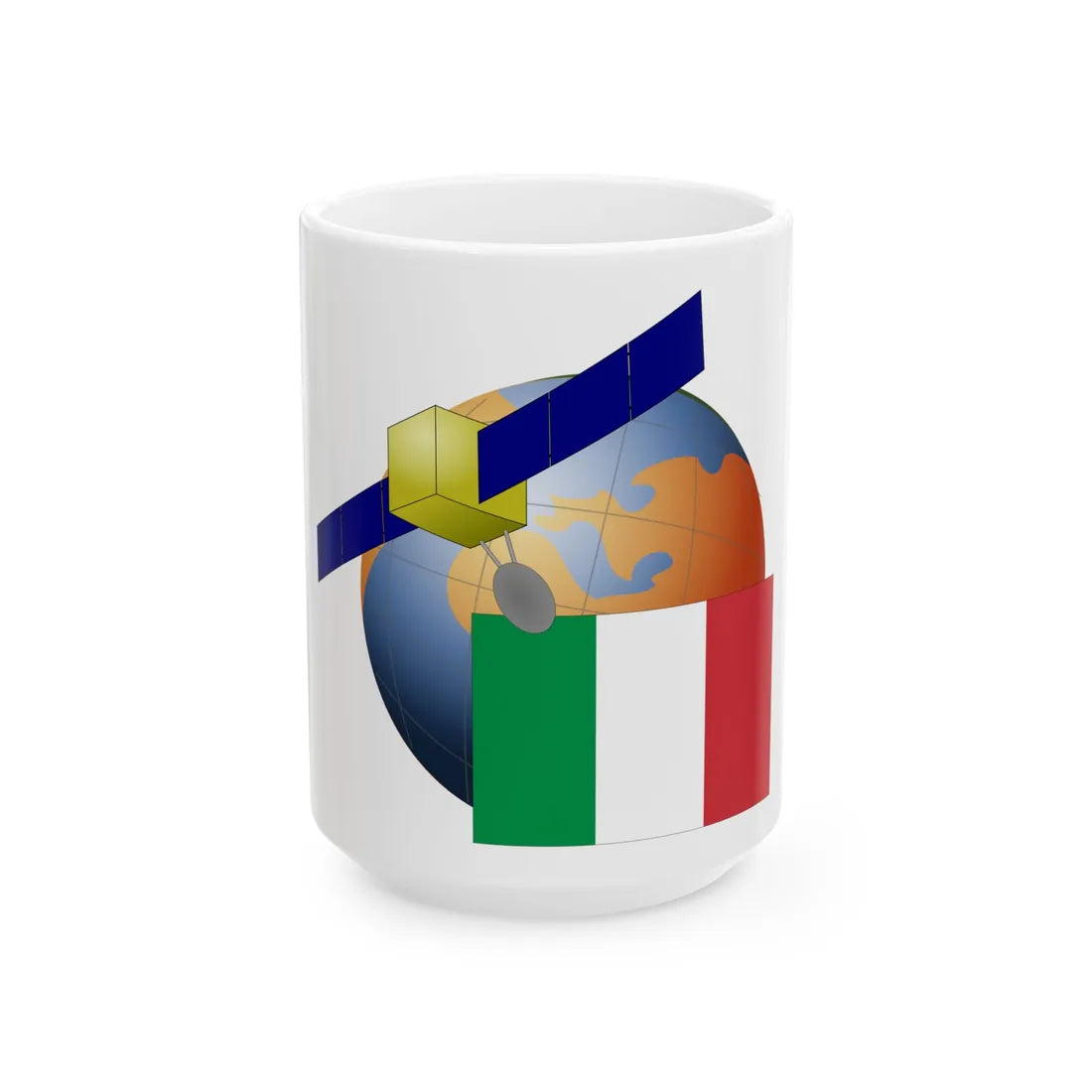 Italy-Satellite (Italy) White Coffee Mug 15oz - Go Mug Yourself