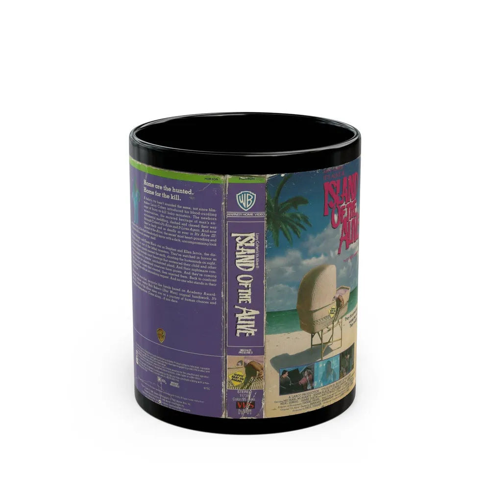 ITS ALIVE 2 ISLAND OF THE ALIVE (VHS COVER) - Black Coffee Mug-11oz-Go Mug Yourself