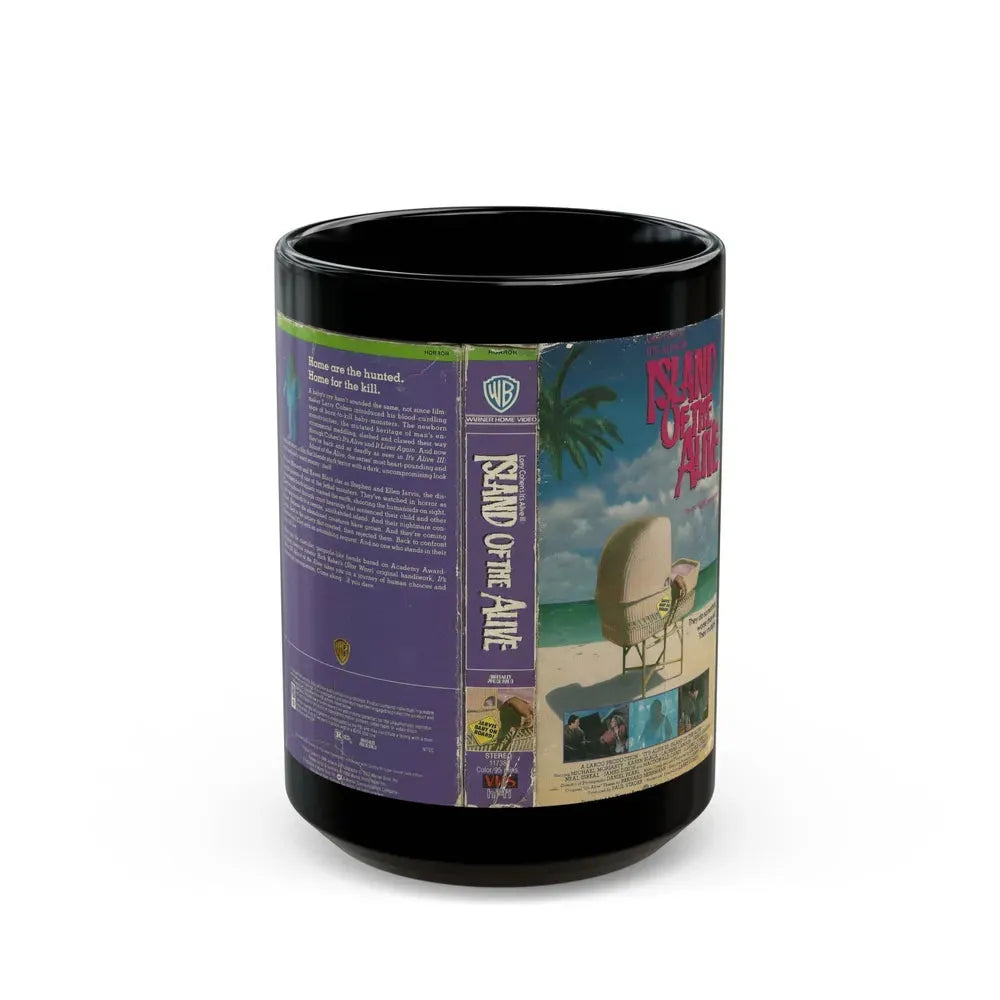 ITS ALIVE 2 ISLAND OF THE ALIVE (VHS COVER) - Black Coffee Mug 15oz - Go Mug Yourself