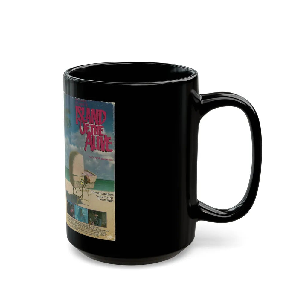 ITS ALIVE 2 ISLAND OF THE ALIVE (VHS COVER) - Black Coffee Mug-Go Mug Yourself