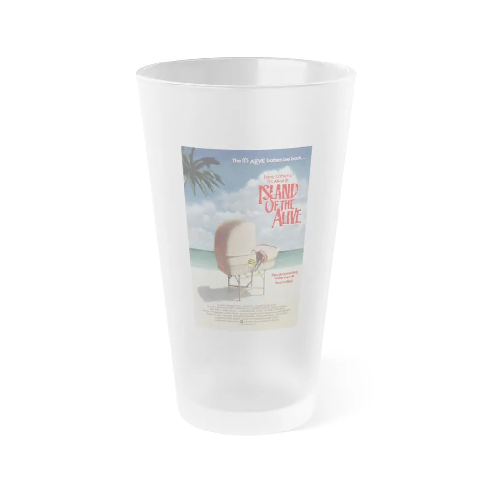 IT'S ALIVE III ISLAND OF THE ALIVE 1987 Movie Poster - Frosted Pint Glass 16oz-16oz-Frosted-Go Mug Yourself