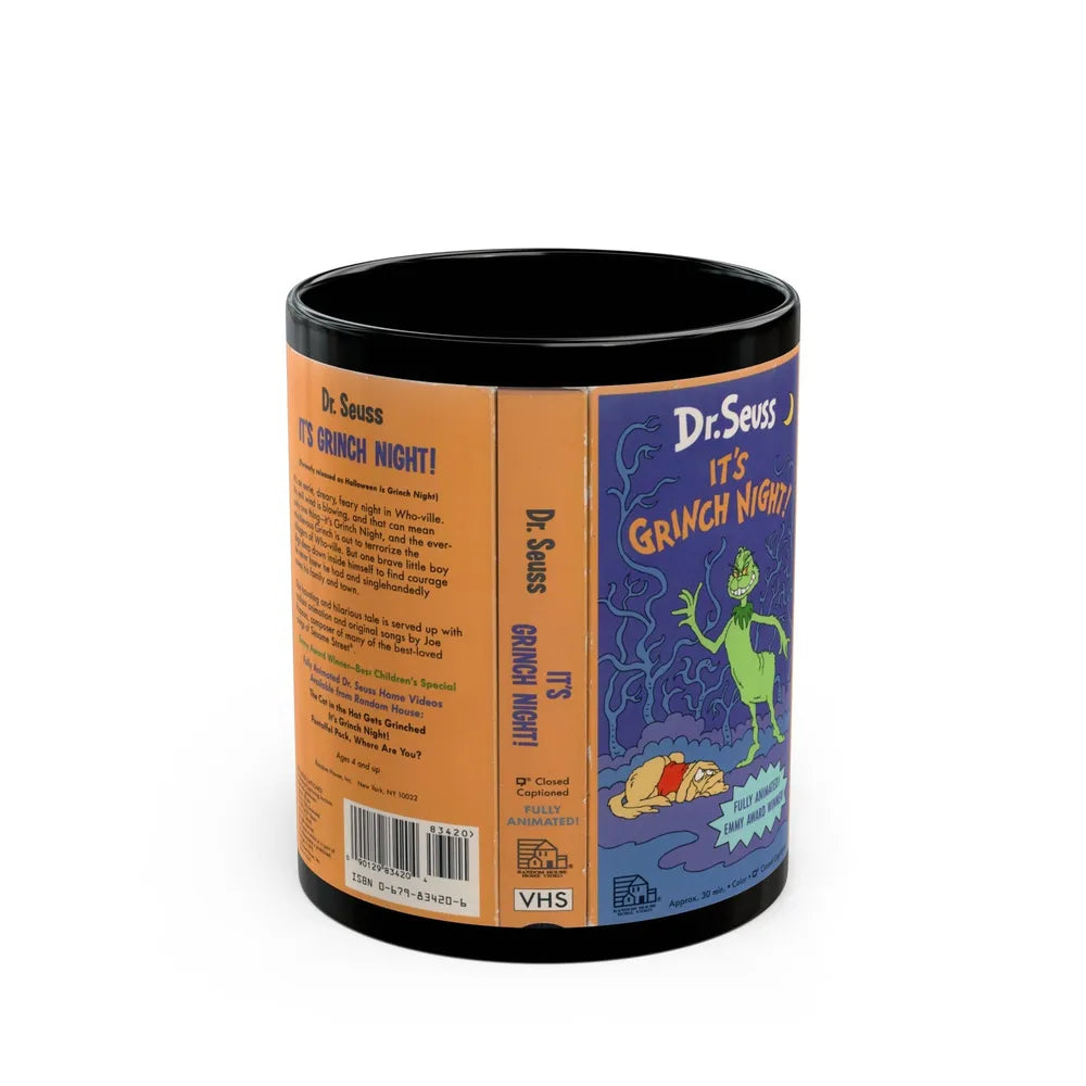 ITS GRINCH NIGHT (VHS COVER) - Black Coffee Mug-11oz-Go Mug Yourself