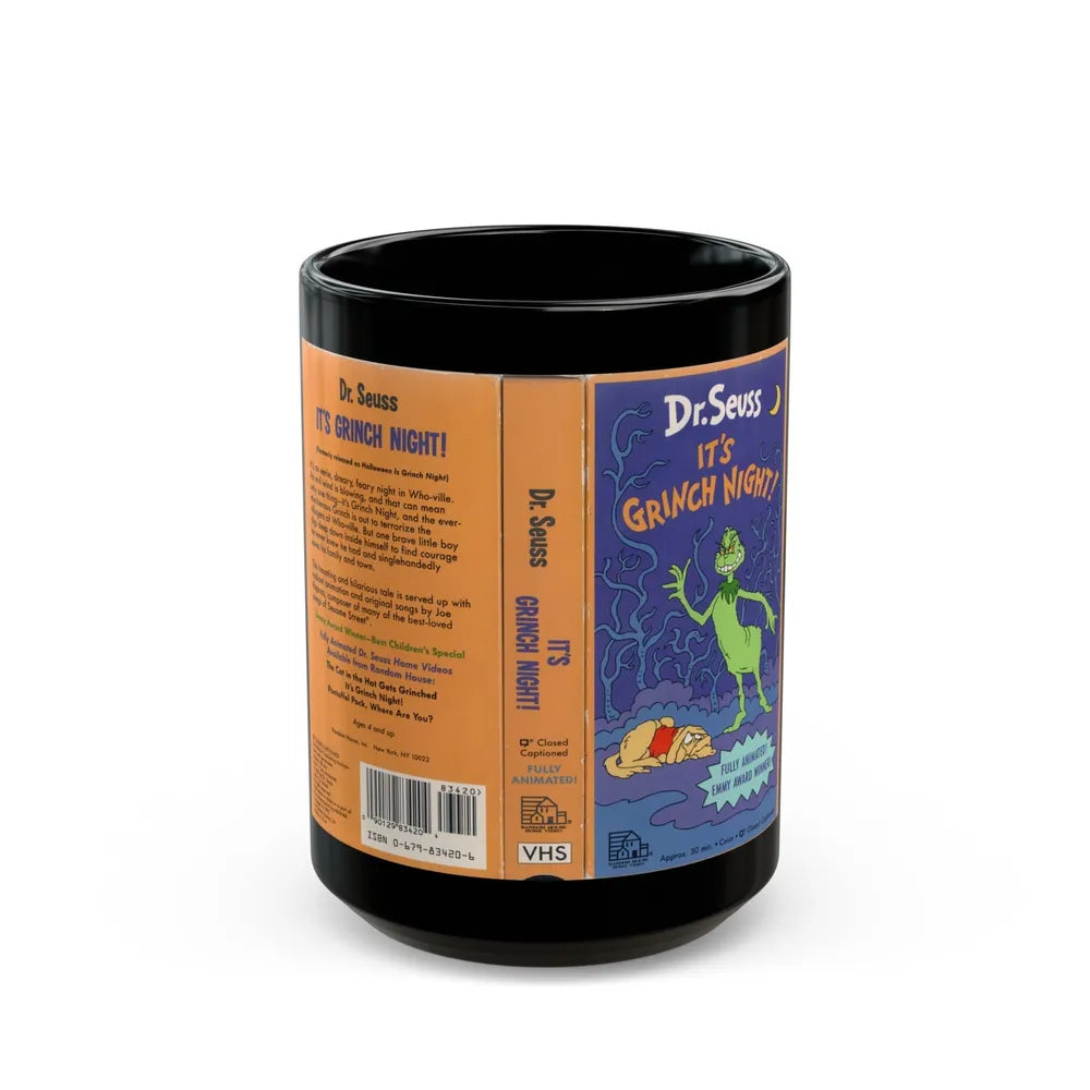 ITS GRINCH NIGHT (VHS COVER) - Black Coffee Mug-15oz-Go Mug Yourself