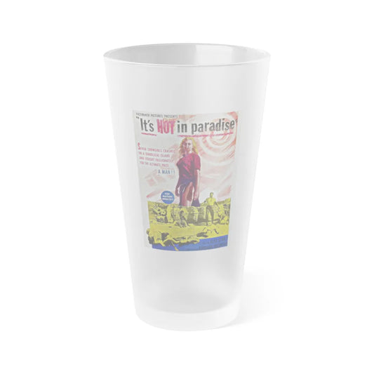 IT'S HOT IN PARADISE (HORRORS OF SPIDER ISLAND) 1960 Movie Poster - Frosted Pint Glass 16oz-16oz-Frosted-Go Mug Yourself