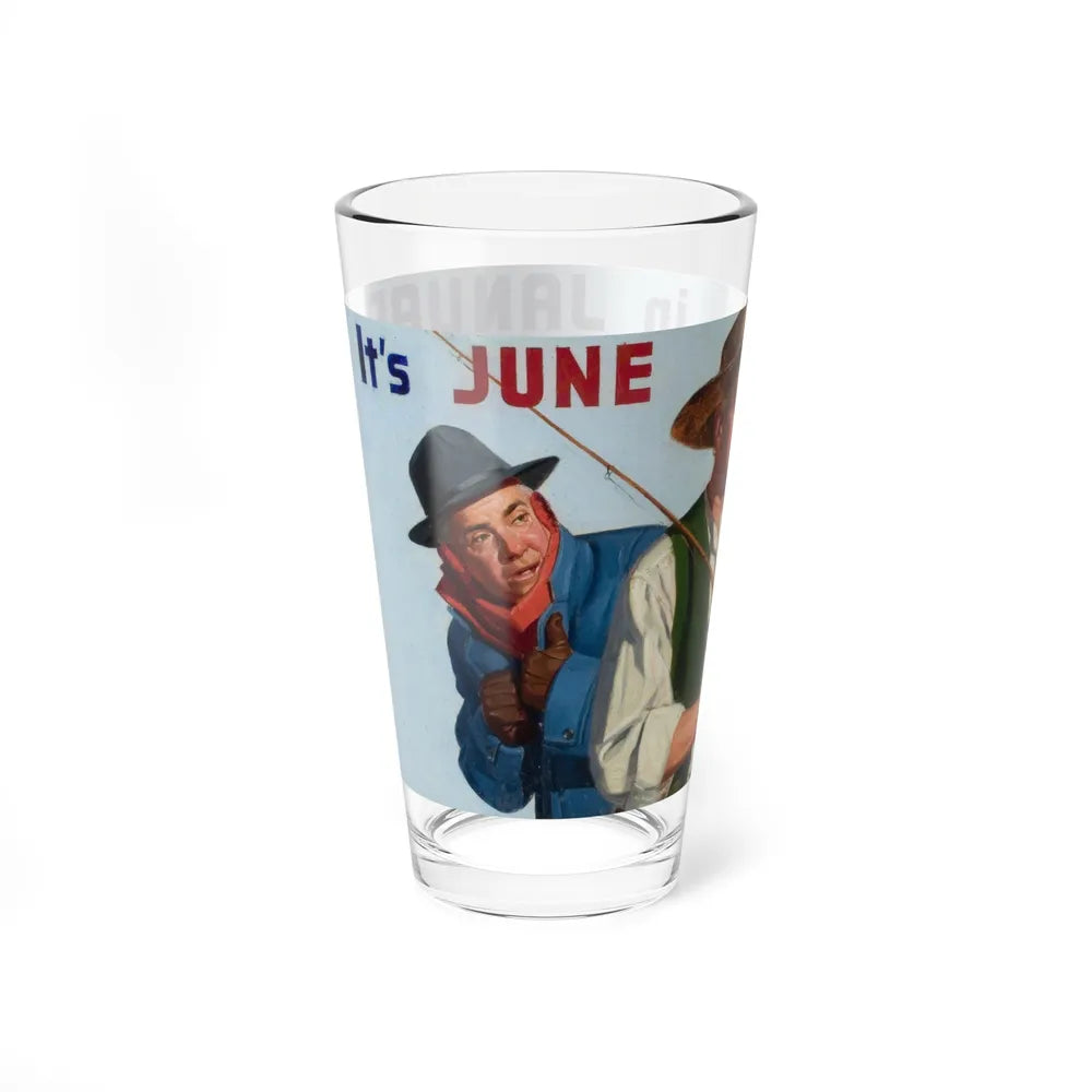 It's June in January, Bird's Eye Vegetables ad illustration - Pint Glass 16oz-Go Mug Yourself