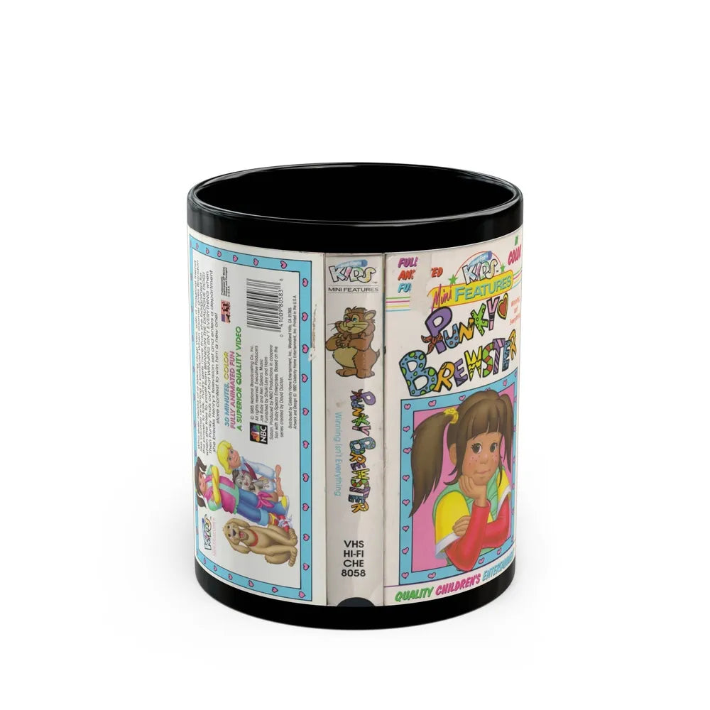 Its Punky Brewster Cartoon Winning Isnt Everything (VHS COVER) - Black Coffee Mug-11oz-Go Mug Yourself