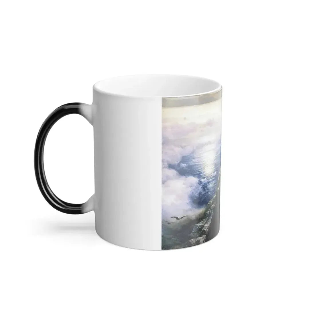 Ivan Constantinovich Aivazovsky (1817-1900) A Rocky Coastal Landscape in the Aegean with Ships in the Di-0 - Color Changing Mug 11oz - Go Mug Yourself