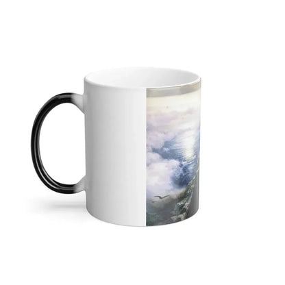 Ivan Constantinovich Aivazovsky (1817-1900) A Rocky Coastal Landscape in the Aegean with Ships in the Di-0 - Color Changing Mug 11oz - Go Mug Yourself