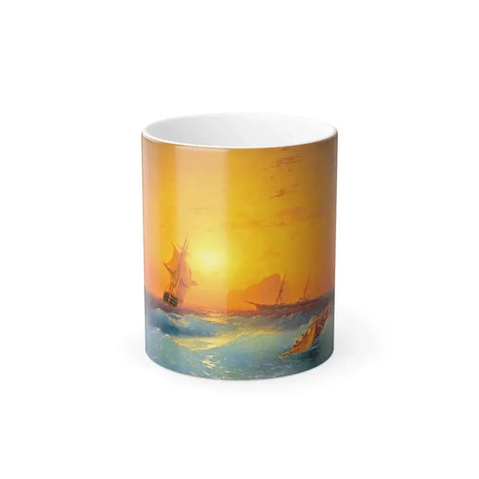 Ivan Constantinovich Aivazovsky (1817-1900) American Shipping off Gibraltar - Color Changing Mug 11oz 11oz - Go Mug Yourself