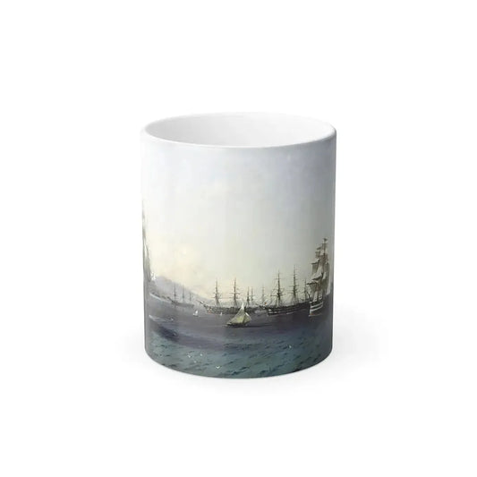 Ivan Constantinovich Aivazovsky (1817-1900) Black Sea Fleet in the Bay of Theodosia, just before the Cri-0 - Color Changing Mug 11oz 11oz - Go Mug Yourself