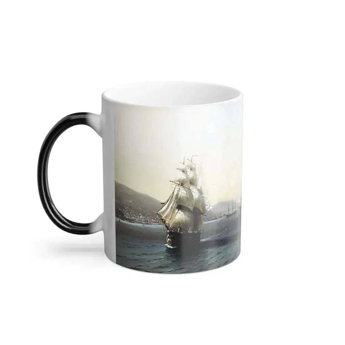 Ivan Constantinovich Aivazovsky (1817-1900) Black Sea Fleet in the Bay of Theodosia, just before the Cri-0 - Color Changing Mug 11oz - Go Mug Yourself