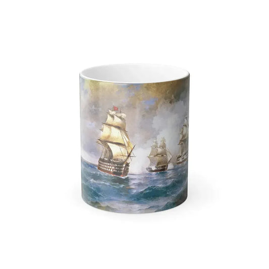 Ivan Constantinovich Aivazovsky (1817-1900) Brig Mercury Attacked by Two Turkish Ships - Color Changing Mug 11oz 11oz - Go Mug Yourself