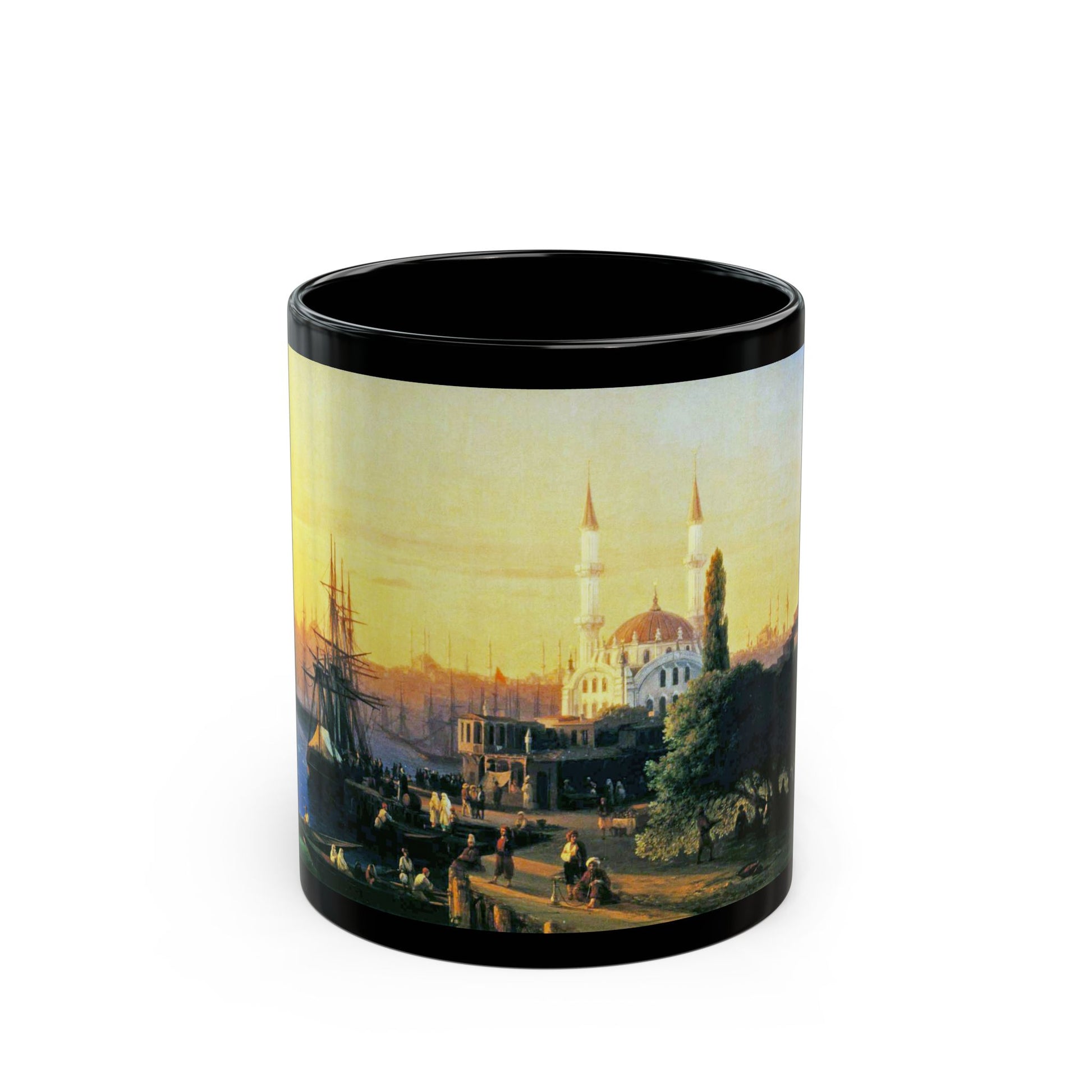 Ivan Constantinovich Aivazovsky (1817-1900) Constantinople (detail) - Black Coffee Mug-11oz-Go Mug Yourself