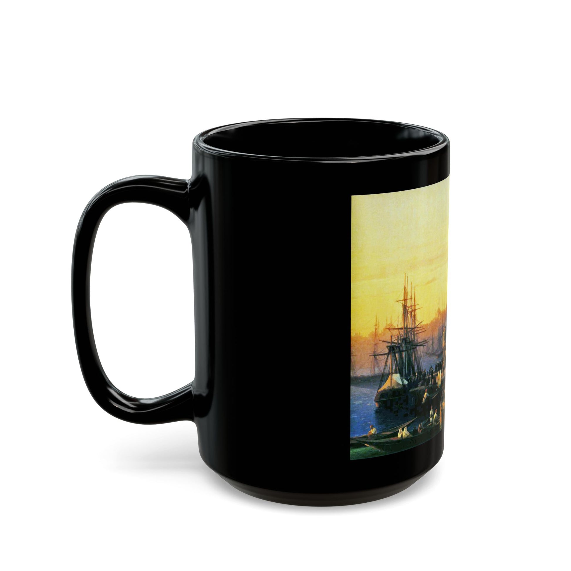 Ivan Constantinovich Aivazovsky (1817-1900) Constantinople (detail) - Black Coffee Mug-Go Mug Yourself