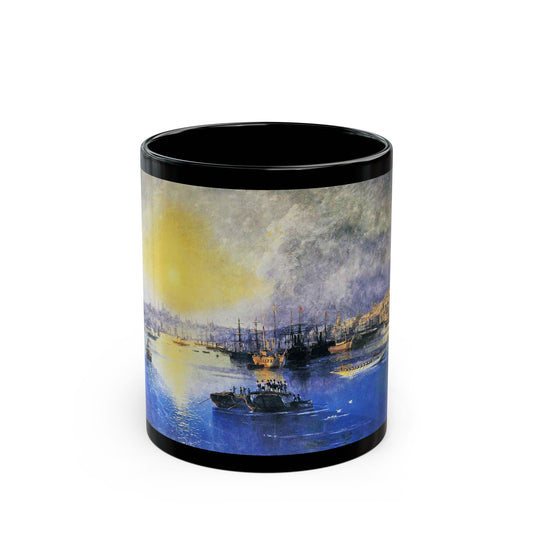 Ivan Constantinovich Aivazovsky (1817-1900) Constantinople Sunset - Black Coffee Mug-11oz-Go Mug Yourself