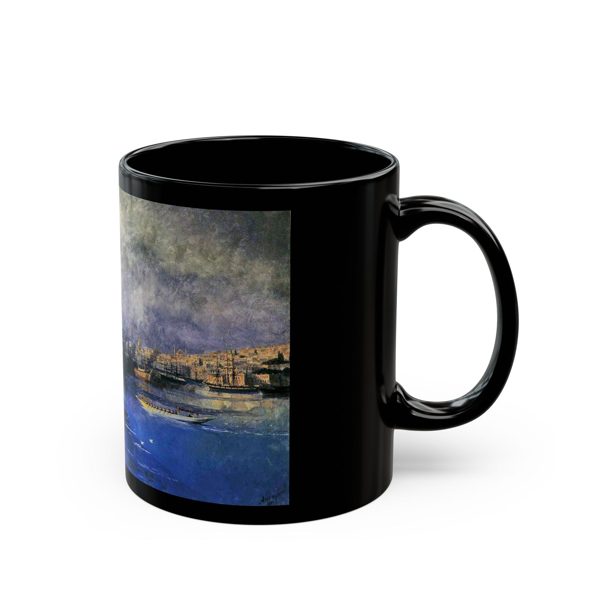 Ivan Constantinovich Aivazovsky (1817-1900) Constantinople Sunset - Black Coffee Mug-Go Mug Yourself