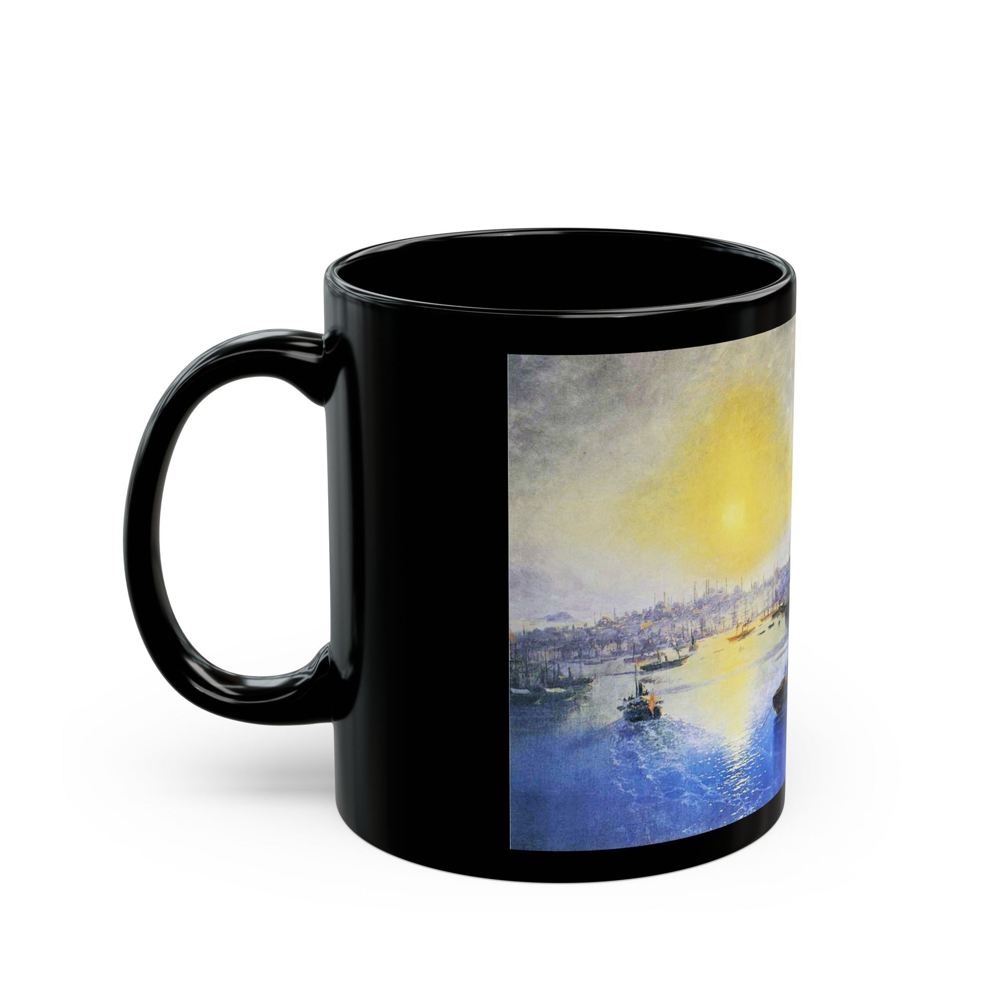 Ivan Constantinovich Aivazovsky (1817-1900) Constantinople Sunset - Black Coffee Mug-Go Mug Yourself