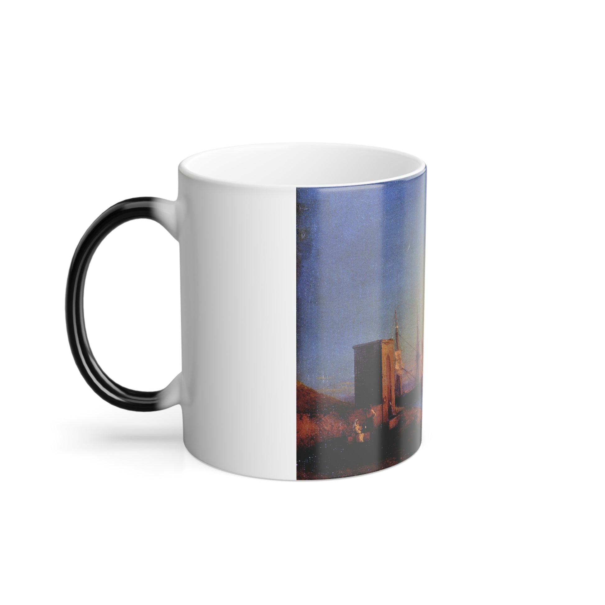 Ivan Constantinovich Aivazovsky (1817-1900) Figures in a Coastal Landscape at Sunset - Color Changing Mug 11oz-Go Mug Yourself