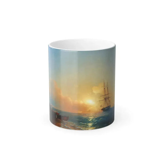 Ivan Constantinovich Aivazovsky (1817-1900) Fishermen on the Coast of the Sea -  1852 - Color Changing Mug 11oz 11oz - Go Mug Yourself